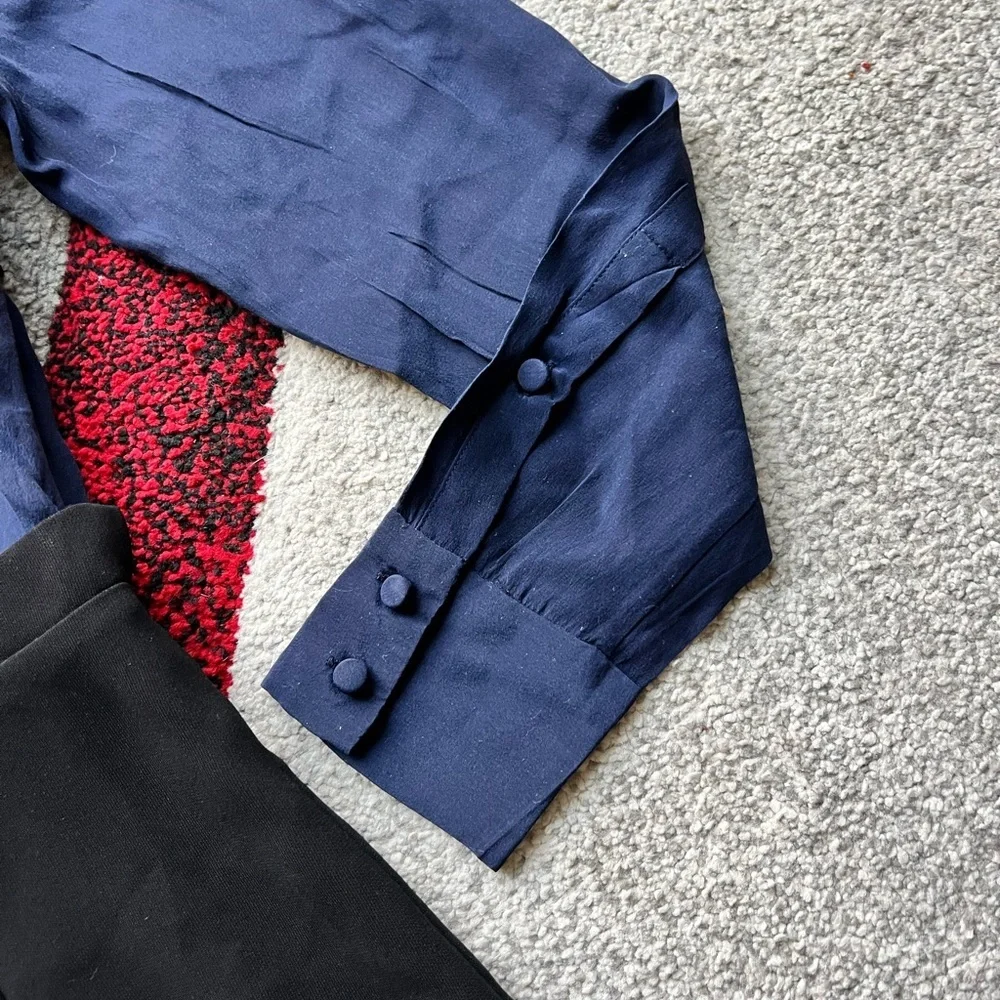 J.Crew Collection Navy Silk Ensemble Dress